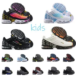 TN Plus Kids Shoes TN 3 Max 디자이너 TNS 운동 어린이 야외 운동화 트리플 화이트 블랙 골드 레드 레이저 블루 유아 소녀 소년 어린이 트레이너 스포츠 크기 미국 3y