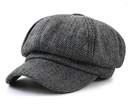 Basker wuaumx 2022 twill sboy cap för män kvinnor höst tweed åttonal hatt vintage artist detektiv hattar retro baseball caps chape9836575