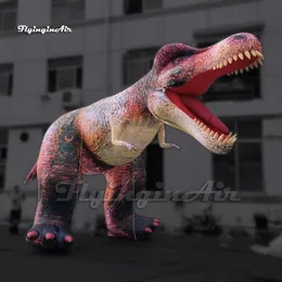 사나운 실제 대형 팽창 식 티노 사스 티노 사우루스 렉스 모델 동물 풍선 5m 공기 폭발 공원 및 박물관 쇼를위한 t-rex