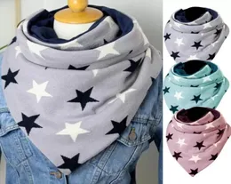 Lenços bufandas de lana invierno mujer 2021 moda cinco pontas estrela impressão cachecol xale mulheres macio casual xales quentes4071456