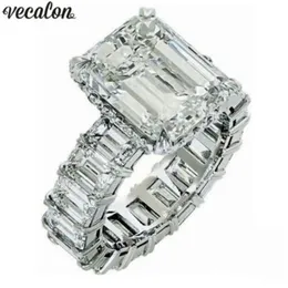 Vecalon 2019 Printage Princess Cut Ring 925 Sterling Silver 6Ct Diamond noivado Rings Baia de casamento para mulheres jóias de dedos239L