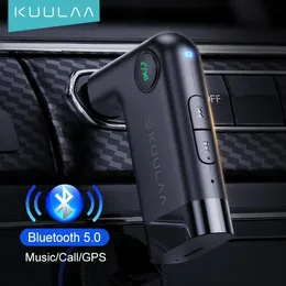 موصلات Kuulaa Bluetooth Receiver 5.0 APTX LL 3.5mm Aux Jack Audio Wireless Adapter لـ Car PC Headphones Mic 3.5 Bluetooth 5.0 مستقبلات