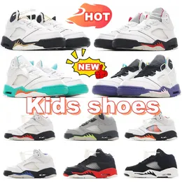 Jumpman 5s Kinder-Basketballschuhe 5 Kleinkind-Turnschuhe Jungen Mädchen Jugendtrainer Raging Bull Red Green Bean Moonlight Flight Dark Concord Designer-Sportschuh