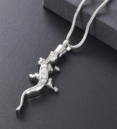 Z10076 Silver color lizard Cremation Jewelry with ashes lost pet stainless steel commemorative urn Necklace Holder souvenir Pend8728285