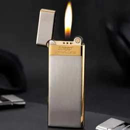 ZORRO Ultrathin mm Brass Butane No Gas Lighter Creative Grinding Wheel Light weight Portable Classic Machine Smoking Accessories