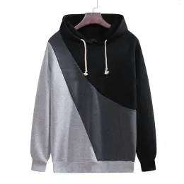 Men's Hoodies Men 2023 Spring Hip Hop Streetwear Harajuku Sweatshirts Splicing Color Blocks Hoodie Male Plus Size Loose Sweatshirt