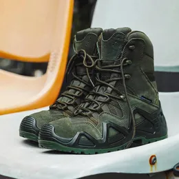 Botas outono 2023 homens Militar de alta qualidade Combate do exército para homens verdes de treinamento tático Anti -Slip Hunting