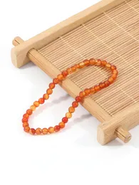 Strand Oaiite 4mm Stone natural laranja listrada Bracelet de contas de ágata para mulheres Reiki Energy Jewelry Yoga Meditation Men