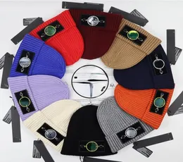 Men039s chapéu de malha engrossado lã gorro outono inverno cor sólida crânio caps6569559