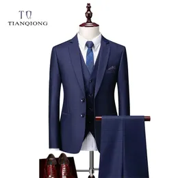 Джакеки Tian Qiong Plaid Suits Men 2020 Новый стиль дизайнерские костюмы Slim Fit Свадебные костюмы для мужчин 3 кусочки костюма (куртка+брюки+жилет)