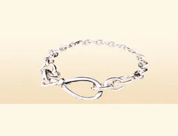 NEW Chunky Infinity Knot Chain Bracelet Women Girl Gift Jewelry for Pandroa 925 Sterling Silver Hand Chain bracelets with Original1147389