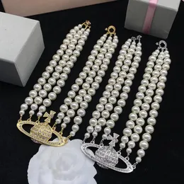 Modedesigner Anhänger Halsketten Marke Frauen Schmuck Saturn Colliers Metall Perle Planet Kette Halskette Cjeweler Trend für