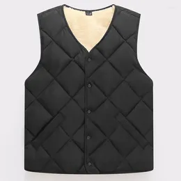 Erkek Yelek Sonbahar ve Kış Orta Yaş Yaşında Pamuk Yelek Sıcak Kısa At Ceketi Sweetheart Peluş Kalınlaştırılmış Tank Top B8