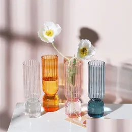 VASES CUTELIFE NORDIC透明透明な小さなガラス花瓶のデザインテラリウム水耕栽培花植物Wazony Wedding Decoration Home 210409 DR DHCYS