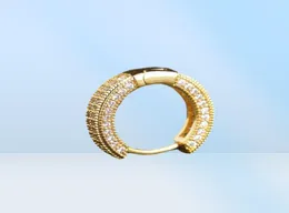 Серьги-кольца из золота 18 карат с бриллиантами в стиле панк Премиум с цирконием и фианитом для мужчин и женщин, блестящие ювелирные изделия в стиле хип-хоп, подарок, розничная торговля6509896
