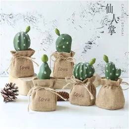 Decorative Flowers Wreaths Artificial Plastic Cactus Succents Prickly Pear Potted Bonsai Eco-Friendly Simation Home Offic Homefavor Dhnoi