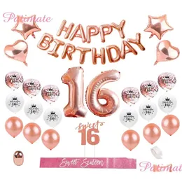 パーティーデコレーションパティメートお誕生日おめでとう飾りADT 16th Balloons Sweet 16 Favors Festival1583702ドロップデリバリーホームガーデンFES DHWSN