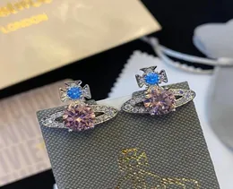 Fashion Women 18K Gold Placed Earrings Ear Stud Designers Geometry Double Vletter Crystal Carring Congring حفل زفاف JE6393824