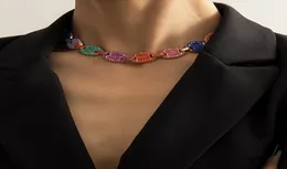 Nowy modny INS kolorowy pełny diament cyrkonia nożyczka ładna 3D motyl Naszyjnik moda kobieta oświadczenie Choker Naszyjnik Gold2868637