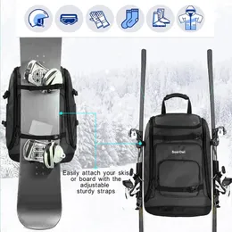 Ski Backpack 65L High Capacity Nylon Waterproof Bag Wear Resistant Can Be Installed Boots Helmets Goggles Clothing ski board 231225