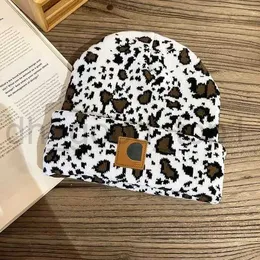 Chapéus de designer de carhart, gorro feminino de leite de leopardo de leopardo chapéu de lã de malha térmica de malha de malha de malha de malha de malha de veludo chapéu de veludo