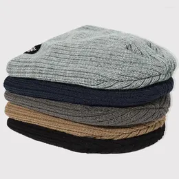 Berets Feste Farbe Winter warmknitzt Hut Mode hochwertige Erwachsene Cap Simplicity Snow Teig Aufkleber Outdoor Outdoor