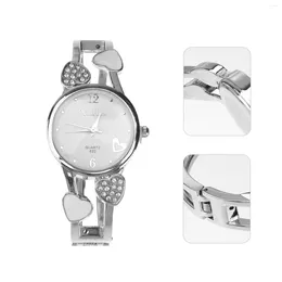 Armbandsur Diamond Armband Watch Girls Digital Drable Lady Women's Chic Female rostfritt stål Fashion Quartz