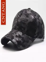 Cntang Leather Suede Pu Camouflage Baseball Cap Men Fashion Spring Hat Hip Hop Unisex Caps調整可能なブランドカジュアルハット1649185