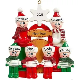 Julekorationer 2023 Happy Family Diy Harts Ornament Pendant Tree Decoration 1028 Drop Delivery Home Garden Festive Party Supp Dhvsm