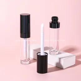 보관 병 10pcs 검은 흰색 뚜껑이있는 투명 립글로스 튜브 8ml 컬러 큰 지팡이 브러시