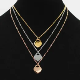 Classic New Style Stainless Steel Fashion t Necklace Jewelry Heart-shaped Pendant Love Necklaces for Women's Party Wedding Gifts Wholesale27CW 27CW