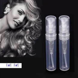 2ml 3ml زجاجات رذاذ بلاستيكية PP عطر واضحة عينة قارورة الحاوية العطرية المصغرة 1000PCS DDFMK مجانا DDFMK