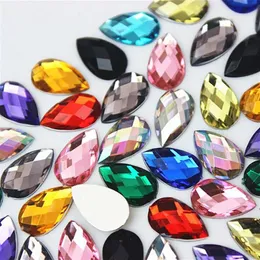 300st 8 13mm Crystal AB Drop Rhinestones Applique Mix Color Crystals Stones Akrylstrass pärlor för DIY -klädhantverk ZZ762235H