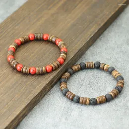 Странная антикварная ручная деревянная бусин браслет для мужчин йоги, натуральные украшения натуральный камень натуральный камень