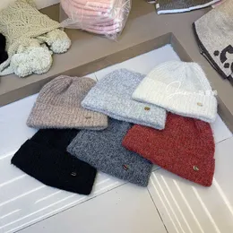 Capéu de fios misturados de lã solto e quente no outono e inverno acumulando chapéu frio enrolando a cabeça para mostrar o rosto de malha de malha de malha chapéu