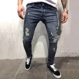 Jeans da uomo Pantaloni casual sportivi a figura intera in denim da uomo Fitness Bodybuilding Tasca Streetwear per Ropa De Hombre traspirante