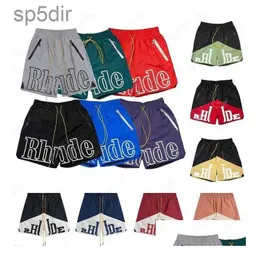 Męskie spodenki Rhude graficzne męskie Basketball Krótkie projektanci Najnowsze ograniczone spodnie Luxurys Summer Beach Palm Letter Mesh Street Fashion Dhgga 08qh