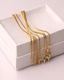 10 pezzi Fashion Box Chain Catene placcate oro 18K Collana in argento puro 925 lunghe catene Gioielli per bambini Ragazzo Ragazza Donna Uomo 1m5579447