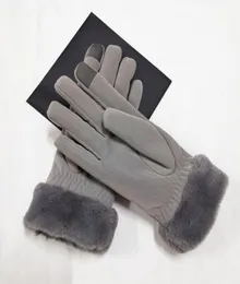 New Women039s Canvas Cashmere Gloves Autumn Warm Plush WindProof FiveFinger Fashion Mittens 2016620058