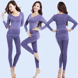Queenral 열 속옷 여성 긴 Johns for Womin Winter Thermal Undwear Suit Seamless 통기성 온수 의류 231225