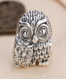 Silver Owl Charms Animal Beads Authentic S925 Sterling Pärlor Passar smycken Armband CH6211006715