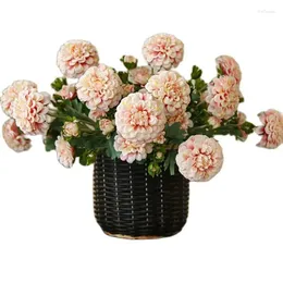 Decorative Flowers 5 PCS Artifcial Pink Dahlia Simulation Silk El Table Decoration Oragne White Basket DIY