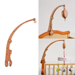 Support de cloche de lit suspendu Mobile pour berceau de bébé, support de boîte à musique en plastique à Grain imprimé, support de bras décoratif 231225
