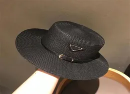 Cappelli classici a tesa larga alla moda per donna e uomo Cappello di paglia da spiaggia vintage stile lettera triangolare6159965