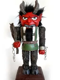 ديكورات حديقة ديكورات Krampus Nutcracker Puppet الأسلوب الأوروبي راتنج الحرف Ngau تاو الوجه البشري