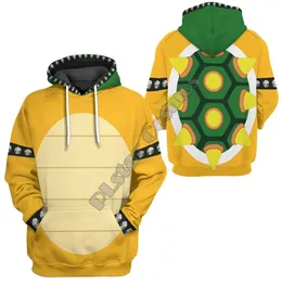 Sorto Bowser 3D Men para mulheres Hoodies Haruku Streetwear Fashion Sweetshirts Jaqueta Cosplay Costumes