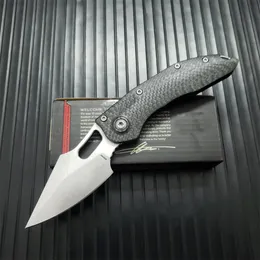 Hotsale Stitch Ram-Lok Manual складной нож 3,03 "M390MK Blade Carbon Fiber Ручки боевые лагеря Hunt Kinks Knives