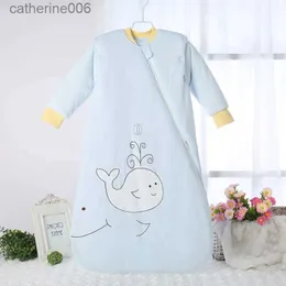 Sacchi a pelo Autunno Inverno Sacco a pelo per bambini Stile cartone animato Un pezzo Trapunta anticalcio Sacco a pelo Design con cerniera Pigiama in cotone morbido e traspiranteL231225