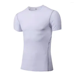 Camicie da uomo Terrena di allenamento aderente Allenamento Fitness che corre maglietta per asciugatura rapida con abbigliamento sportivo a maniche corta