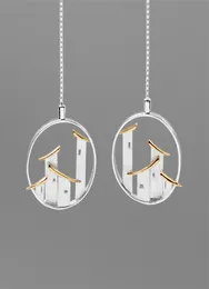 Inature 925 Sterling Silver Handmade Folk House Long Drop Earrings for Women Statement Jewelry Gift CX2006288000471
